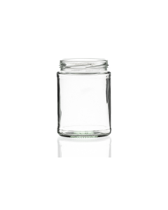500ml flint coloured round panelled glass jar with a twist-off lid, perfect for preserves, chutney, and jams. Available in low quantities or bulk wholesale